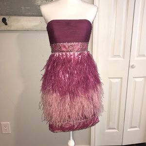 Sue Wong feather dress